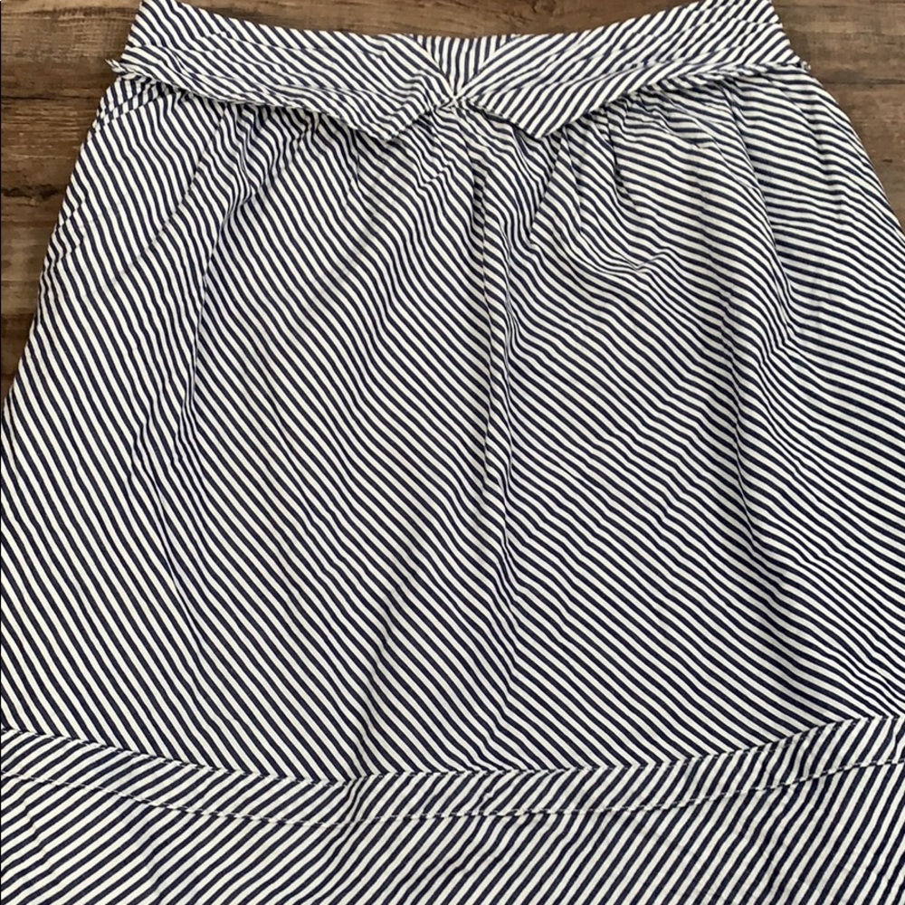 Blue and white stripped skirt